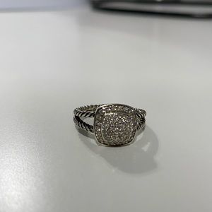 David Yurman SS Petite Albion Ring Pave Diamonds